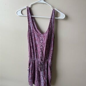 Pink Rose Mauve Patterned Romper